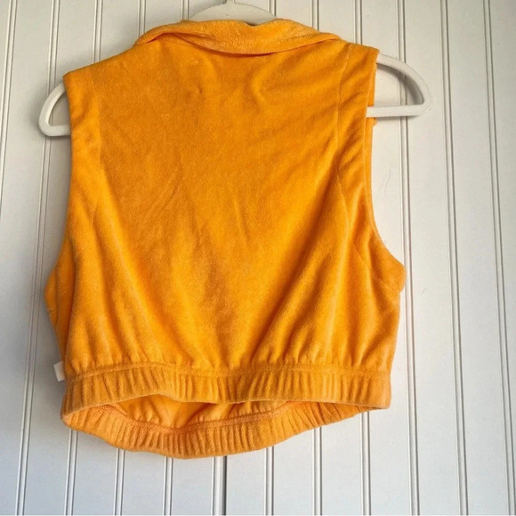 Araminta James Size XL Sleeveless Cropped Terry Polo Shirt Top In Mango NEW!! - Picture 8 of 8